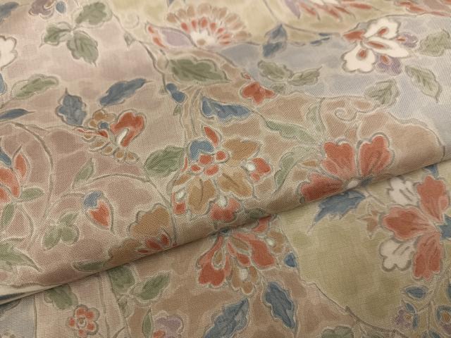 平和屋着物●本場大島紬　染大島　訪問着　更紗唐草文　正絹　逸品　未使用　AABM5102ph