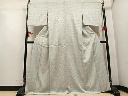 平和屋着物●名門　藤娘きぬたや・杢目絞り　小紋　正絹　逸品　AABM5105ph