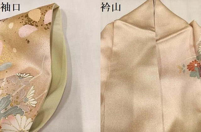 平和屋着物●訪問着　駒刺繍　草花文　暈し染め　金彩　正絹　逸品　AABM5106ph