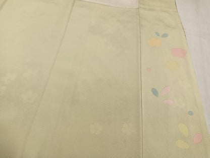 平和屋着物●訪問着　駒刺繍　草花文　暈し染め　金彩　正絹　逸品　AABM5106ph