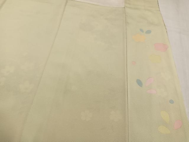 平和屋着物●訪問着　駒刺繍　草花文　暈し染め　金彩　正絹　逸品　AABM5106ph