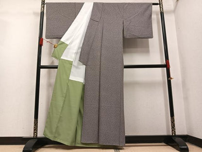 平和屋着物●上質な小紋　草花文　正絹　逸品　AABM5121ph
