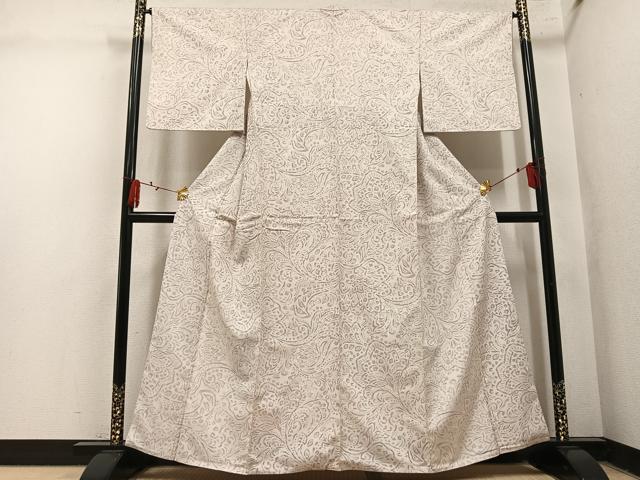平和屋着物●上質な紬　更紗文　金糸　やまと誂製　正絹　逸品　AABM5122ph