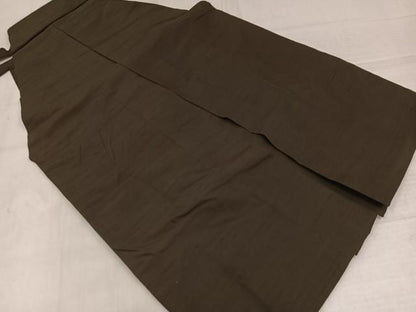 平和屋着物●男性　馬乗り袴　紬地　涅色　正絹　逸品　AABM5126ph
