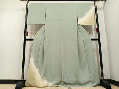 平和屋着物●訪問着　雪輪文　暈し染め　鬼しぼ縮緬　正絹　逸品　AABM5158ph