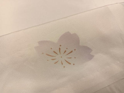 平和屋着物●長襦袢　無双仕立て　舞桜　正絹　逸品　AABM5159ph