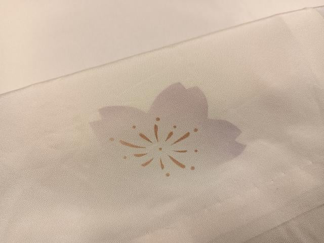 平和屋着物●長襦袢　無双仕立て　舞桜　正絹　逸品　AABM5159ph