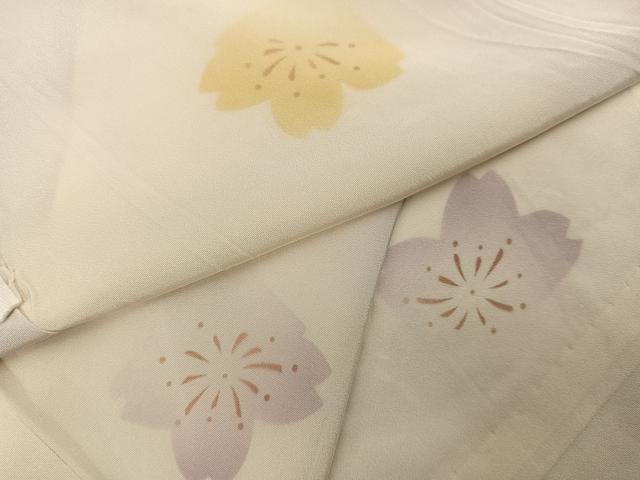 平和屋着物●長襦袢　無双仕立て　舞桜　正絹　逸品　AABM5159ph