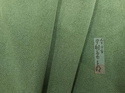 平和屋着物●重要無形文化財　人間国宝　中村勇二郎　江戸小紋　古代菊　正絹　逸品　AABM5161ph