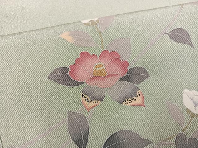 平和屋着物●訪問着　友禅　作家物　枝花文　暈し染め　正絹　逸品　AABM5169ph