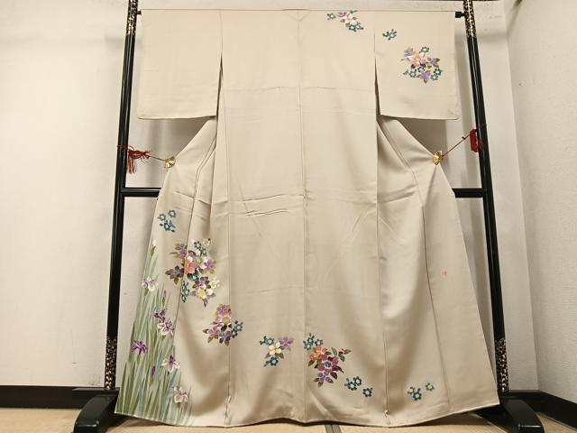 平和屋着物●訪問着　友禅　作家物　草花文　暈し染め　正絹　逸品　AABM5178ph