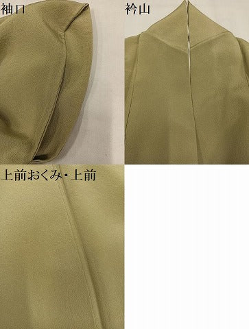 平和屋着物●本加賀友禅作家　押田正義監修　色無地　利休茶色　正絹　逸品　AABM5185ph
