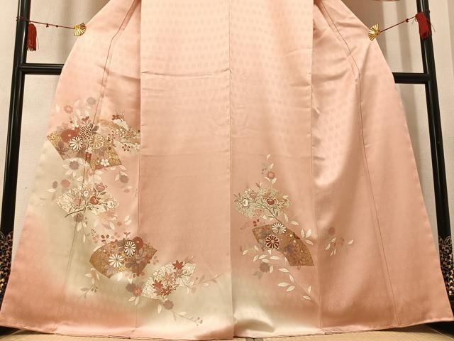 平和屋着物●訪問着　地紙花文　暈し染め　金彩　正絹　逸品　未使用　AABM5190ph
