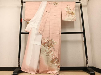 平和屋着物●訪問着　地紙花文　暈し染め　金彩　正絹　逸品　未使用　AABM5190ph
