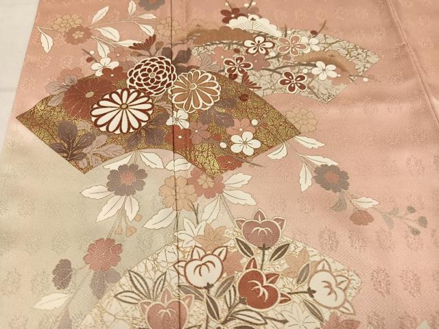 平和屋着物●訪問着　地紙花文　暈し染め　金彩　正絹　逸品　未使用　AABM5190ph