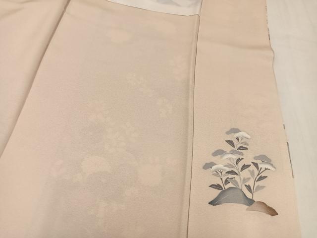 平和屋着物●訪問着　友禅　風景草花文　暈し染め　正絹　逸品　AABM5191ph