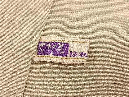平和屋着物●訪問着　黄金繭　駒刺繍　草花文　金彩　正絹　逸品　AABM5193ph