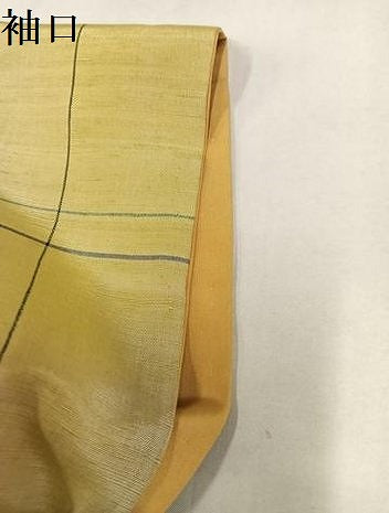 平和屋着物●上質な紬　格子　正絹　逸品　AABM5195ph
