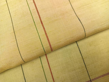 平和屋着物●上質な紬　格子　正絹　逸品　AABM5195ph