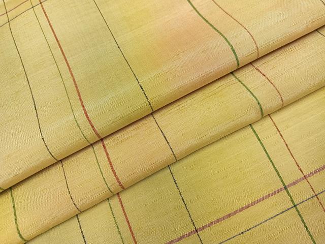 平和屋着物●上質な紬　格子　正絹　逸品　AABM5195ph