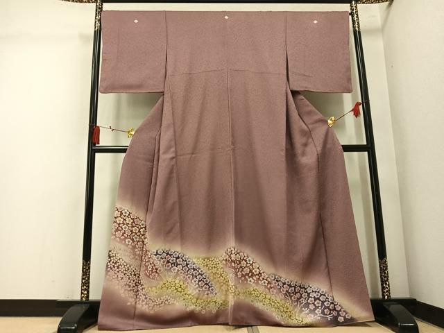 平和屋着物●豪華色留袖　おぼろ染　重ね絞り　草花文　暈し染め　金彩　金通し地　正絹　逸品　AABM5200ph