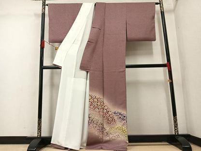 平和屋着物●豪華色留袖　おぼろ染　重ね絞り　草花文　暈し染め　金彩　金通し地　正絹　逸品　AABM5200ph