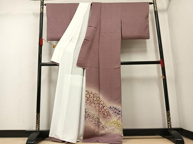 平和屋着物●豪華色留袖　おぼろ染　重ね絞り　草花文　暈し染め　金彩　金通し地　正絹　逸品　AABM5200ph