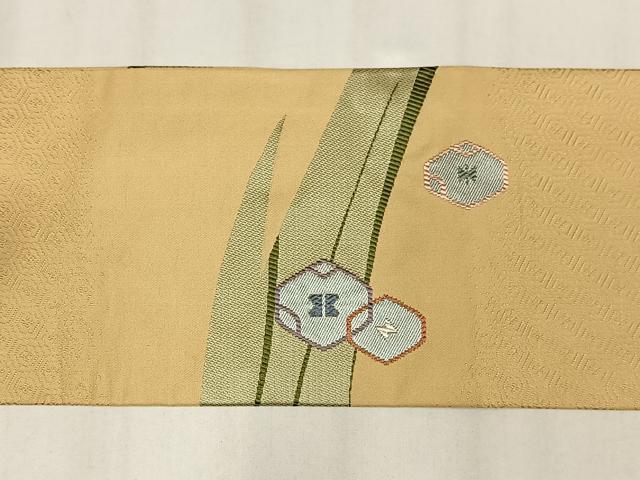平和屋着物◎九寸名古屋帯　亀甲文　正絹　逸品　AABM5202bw