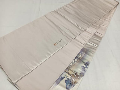 平和屋着物◎江戸友禅作家　三辻与四昭　太鼓柄袋帯　樹林文　正絹　逸品　AABM5205bw