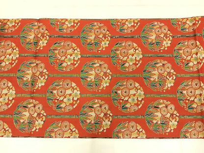 平和屋着物◎本場筑前博多織　八寸名古屋帯　松竹梅丸文　銀糸　正絹　逸品　AABM5211bw