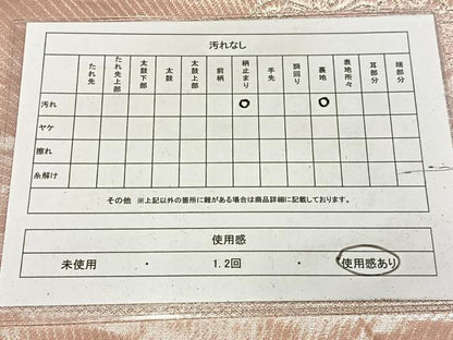 平和屋着物◎六通柄袋帯　唐織　双鳥絵皿文　金銀糸　正絹　逸品　AABM5221bw