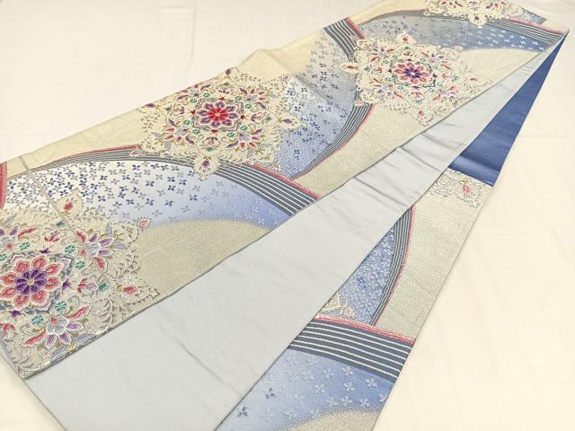 平和屋着物◎六通柄袋帯　唐織　正倉院花文　金銀糸　金銀糸　正絹　逸品　AABM5223bw