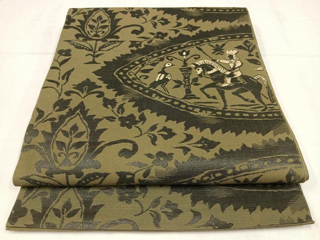 平和屋着物◎六通柄　京本袋帯　狩猟文　正絹　逸品　AABM5238bw