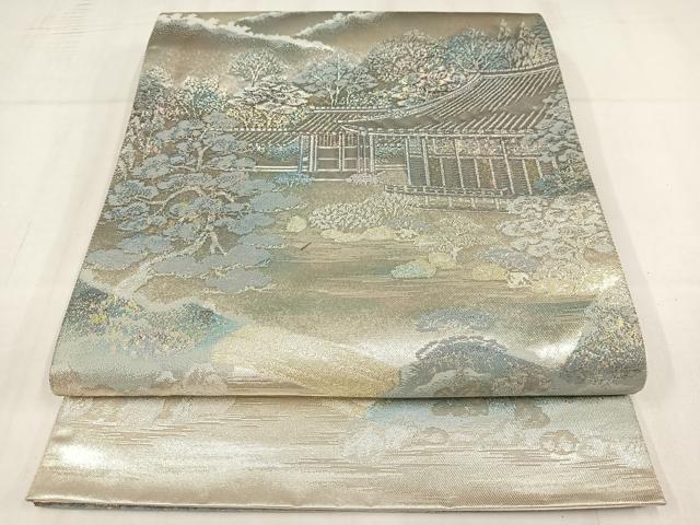 平和屋着物◎六通柄袋帯　古都名園集　天竜寺庭園　プラチナ箔　正絹　逸品　AABM5243bw