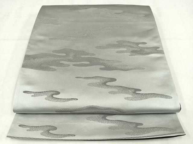 平和屋着物◎全通柄袋帯　九百緞子　霞文　正絹　逸品　AABM5244bw