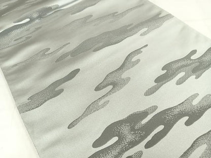 平和屋着物◎全通柄袋帯　九百緞子　霞文　正絹　逸品　AABM5244bw