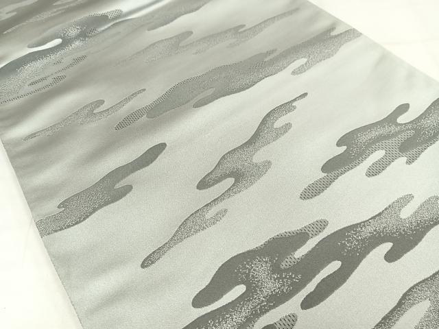 平和屋着物◎全通柄袋帯　九百緞子　霞文　正絹　逸品　AABM5244bw