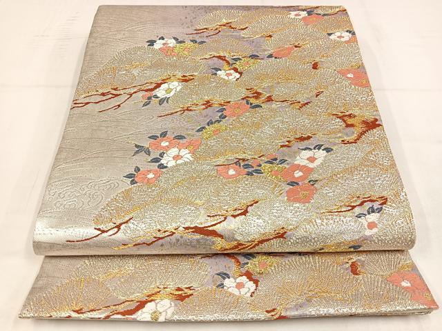 平和屋着物◎六通柄袋帯　唐織　彩花競宴文　金銀糸　正絹　逸品　AABM5260bw