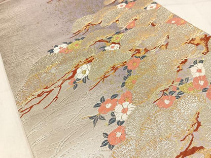 平和屋着物◎六通柄袋帯　唐織　彩花競宴文　金銀糸　正絹　逸品　AABM5260bw
