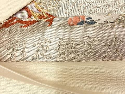 平和屋着物◎六通柄袋帯　唐織　彩花競宴文　金銀糸　正絹　逸品　AABM5260bw