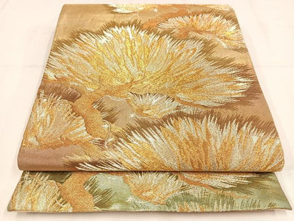平和屋着物◎六通柄袋帯　枝松文　金銀糸　正絹　逸品　AABM5261bw