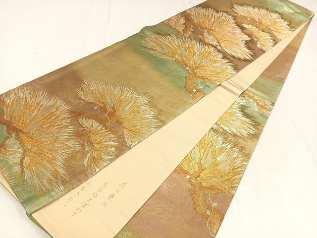 平和屋着物◎六通柄袋帯　枝松文　金銀糸　正絹　逸品　AABM5261bw