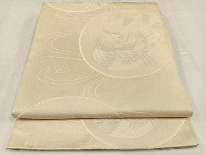 平和屋着物◎六通柄袋帯　唐織　流水鴛鴦花丸文　正絹　逸品　AABM5279bw