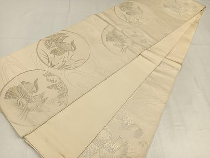 平和屋着物◎六通柄袋帯　唐織　流水鴛鴦花丸文　正絹　逸品　AABM5279bw