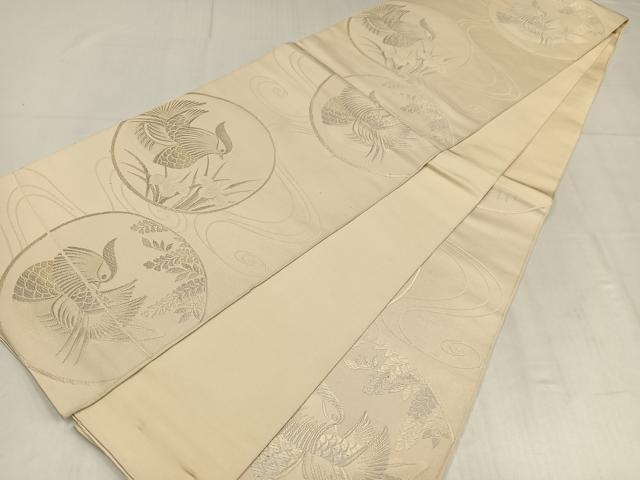 平和屋着物◎六通柄袋帯　唐織　流水鴛鴦花丸文　正絹　逸品　AABM5279bw