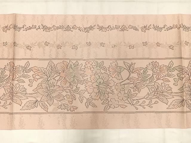 平和屋着物◎八寸名古屋帯　草花間道　正絹　逸品　AABM5282bw