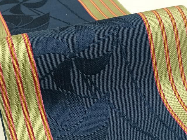 平和屋着物◎本場筑前博多織　半幅帯　間道　風車　正絹　逸品　AABM5288bw