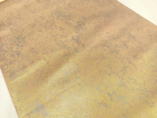 平和屋着物◎六通柄袋帯　箔あそび　霞文　引箔　正絹　逸品　AABM5294bw