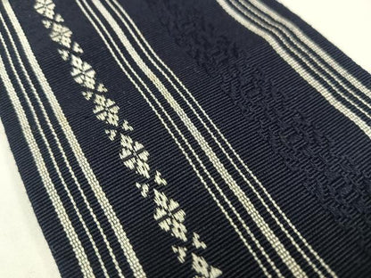 平和屋着物◎男性　本場筑前博多織　角帯　献上　証紙付き　正絹　逸品　AABM5306bw