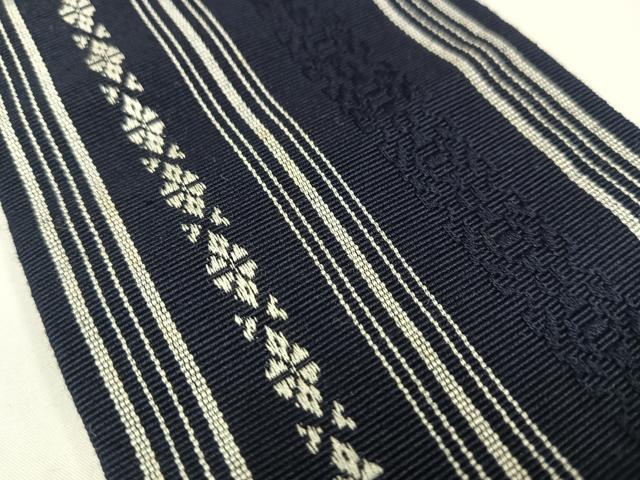 平和屋着物◎男性　本場筑前博多織　角帯　献上　証紙付き　正絹　逸品　AABM5306bw